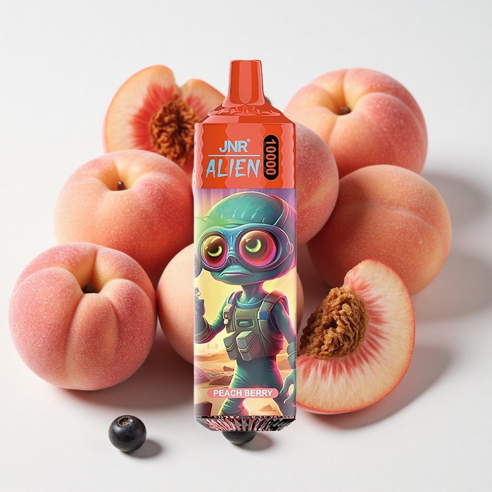 JNR Alien 10000 نفخة سحابة خوخ وتوت سعة البطارية 850 مللي أمبير شحن سريع