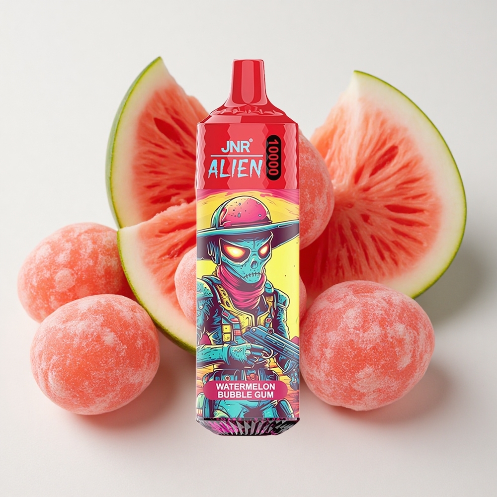 JNR Alien 10000 نفخة سحابة بطيخ وعلكة سعة البطارية 850 مللي أمبير شحن سريع