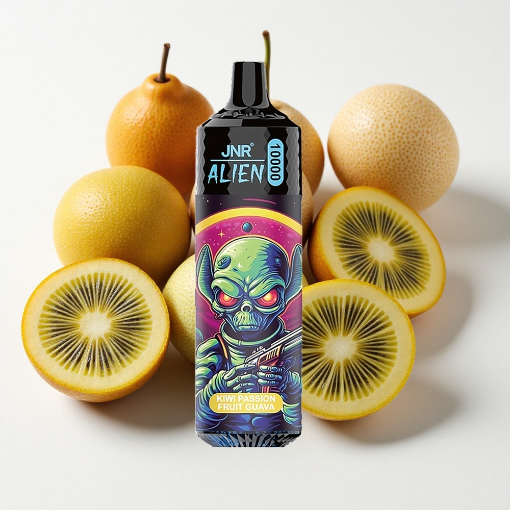 JNR Alien 10000 نفثةكيوي باشن فروت جوافة شحن سريع النوع-C 20ml سعة بطارية سعة البطارية 850 مللي أمبير