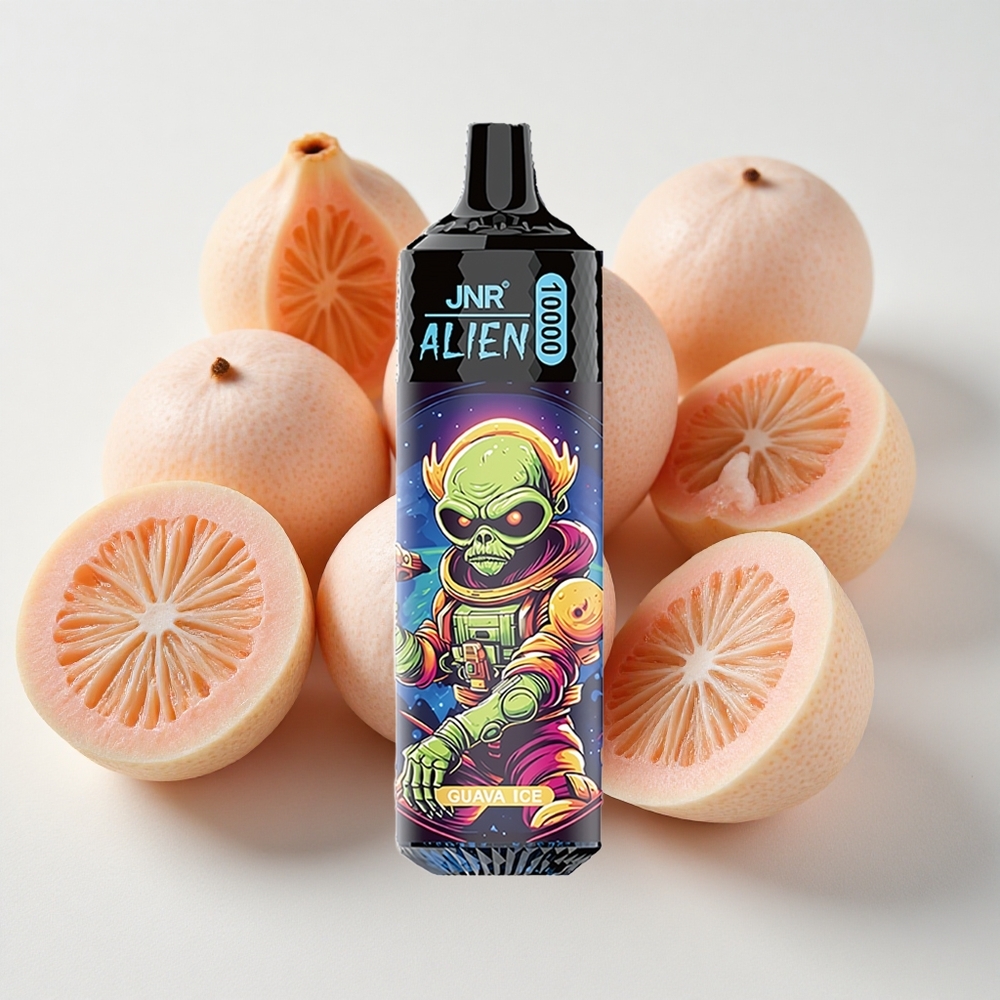 JNR Alien 10000 نفخة سحابية جوافة مثلج مع شحن سريع النوع-C وضوء LED