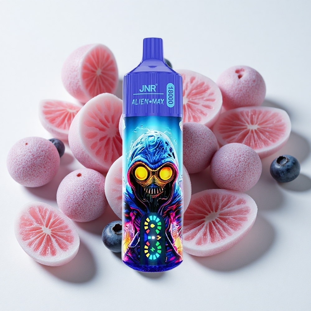 JNR Alien Max 18000 نَفخة توت أزرق علكة شاشة ذكية وشاحن نوع-C