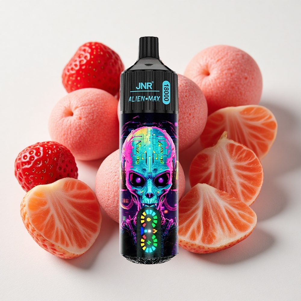 JNR Alien Max 18000 نفخة هوبا بوبا فراولة شاشة LED ذكية وشاحن النوع-C