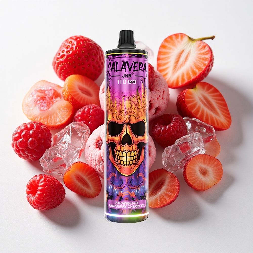 JNR Calavera 11000 نفخة ستروبيري راسبيري شيري آيس بشاحن النوع-C وسعة بطارية 850 مللي أمبير