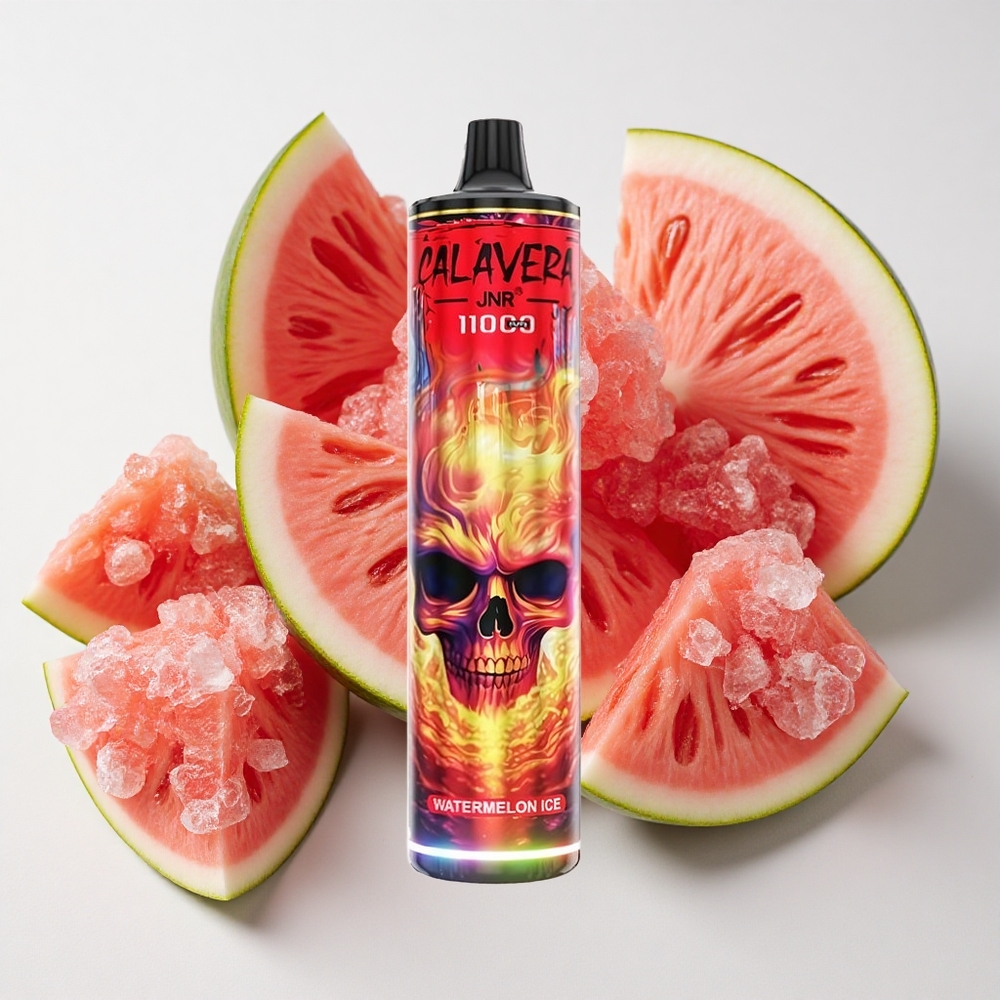 JNR Calavera 11000 نفخة جهاز تبخير قابل للتخلص بطعم بطيخ مثلج وشاحن النوع-C