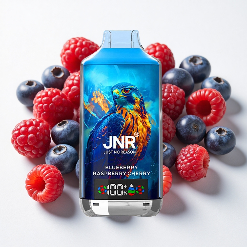 JNR Falcon X 18000 نفخة تبغ إلكتروني توت أزرق وتوت عُلّيق وكريز شاشة رقمية