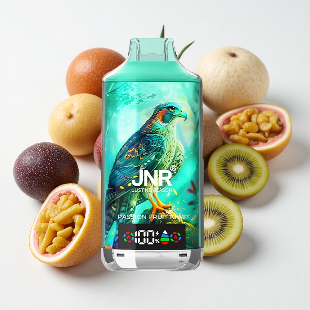 JNR Falcon X 18000 نفثةشريحة مزدوجة وقلب مزدوج فاكهة العاطفة والكيوي