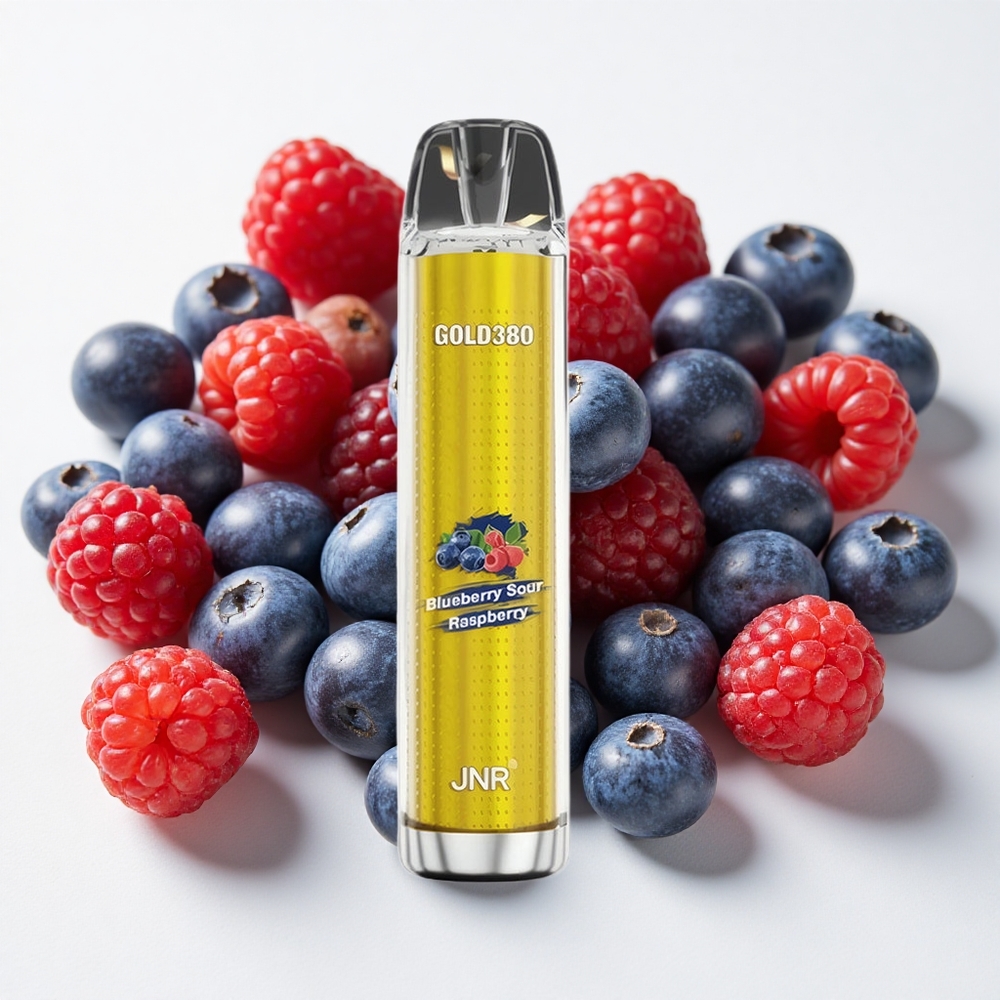 JNR Glod380 6000 نفخة تبغ إلكتروني عصير التوت الأحمر الحامض وعصير التوت الأزرق 1500mAh 13ml