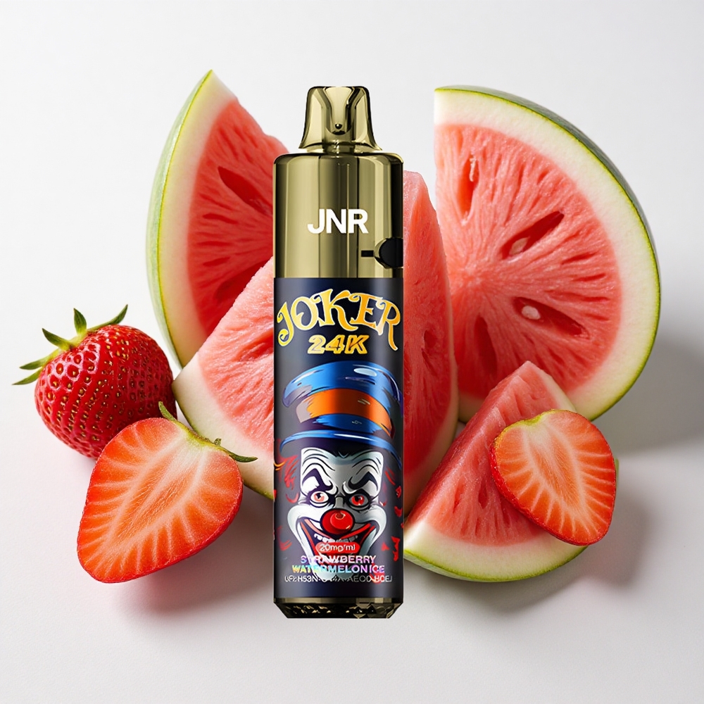 JNR Joker 24000 نفخة فراولة بطيخ مثلج مع حاوية قابلة لإعادة التعبئة وضوء ملون
