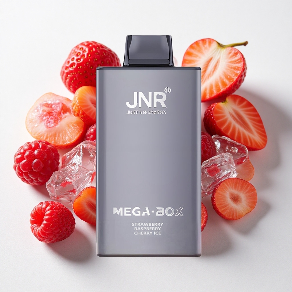 JNR Mega Box 25000 نفخة ستروبيري راسبيري شيري آيس 30مل سعة البطارية 850 مللي أمبير