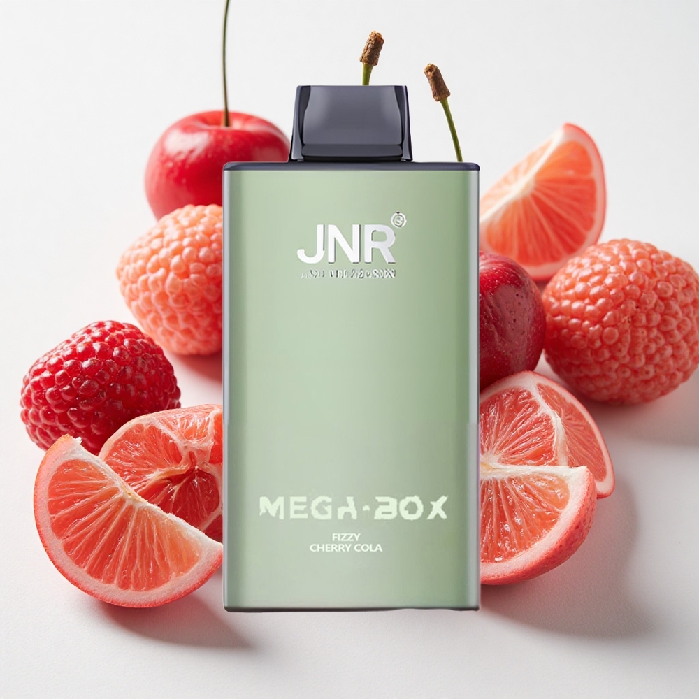 JNR Mega Box 25000 نفخة سجائر إلكترونية كرز فوار وعصير الكولا سعة سائل إلكتروني 30 مل