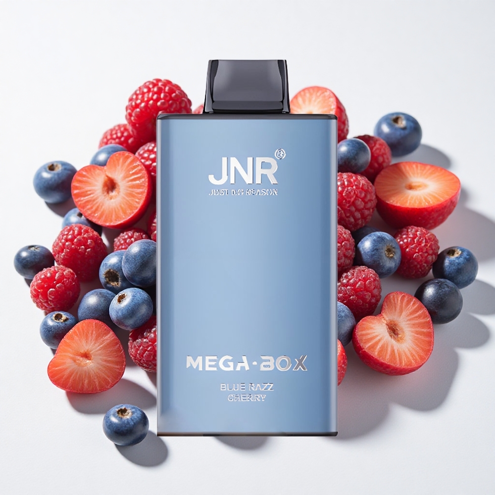 JNR Mega Box 25000 نفخة سجارة إلكترونية تبادلية بنكهة التوت الأزرق والكرز