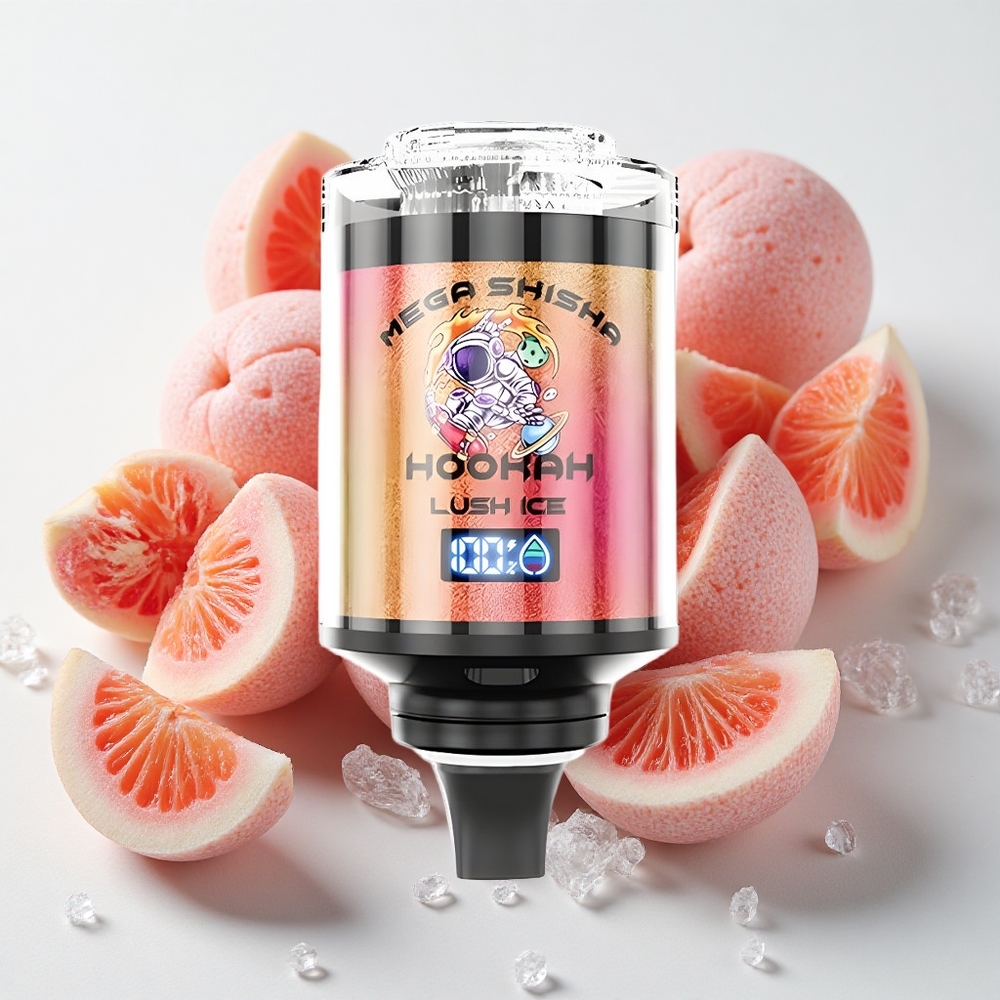 JNR Mega Shisha Hookah 100K توافق سطح المكتب لوش آيس سعة 60مل و شاشة ذكية تفاعلية