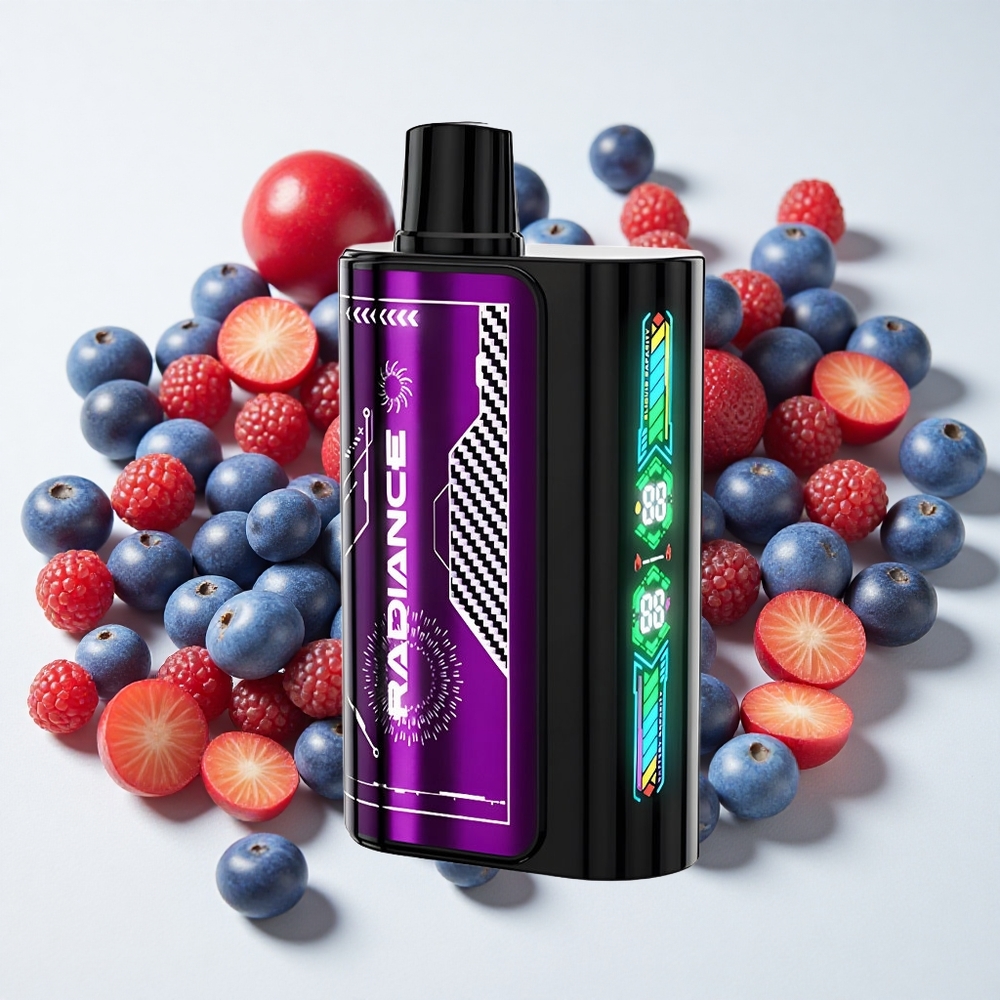 JNR Radiance 31000 نفخة تبخير قابل للتخلص منه توت أزرق كرز 28مل شاشة ذكية