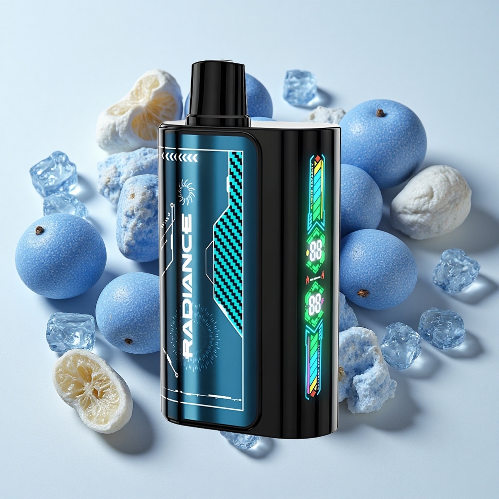 JNR Radiance 31000 نفخة تبخير قابل للتخلص منه توت أزرق جليدي شاشة ذكية وشاحن النوع-C