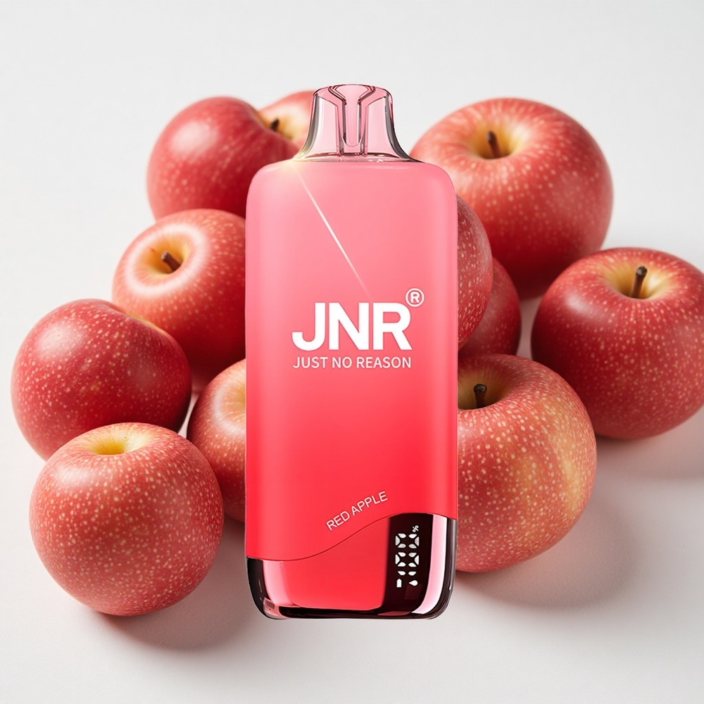 JNR Rainbow 10500 نفخة سيجارة إلكترونية تفلوني تفاحة حمراء 18مل خزان سائل