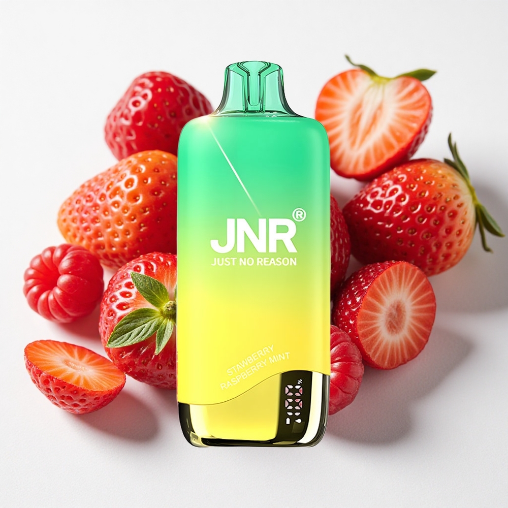 JNR Rainbow 10500 نفخة مبخرة لمرة واحدة فراولة (فراولة) توت (توت) نعناع (نعناع) 18 مل خزان سائل USB-C