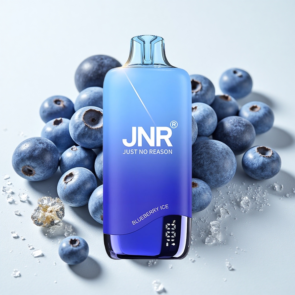 JNR Rainbow 10500 نفخة سيجارة إلكترونية قابلة للتصريف توت أزرق مثلج بشاحن USB النوع-C ومؤشر بطارية