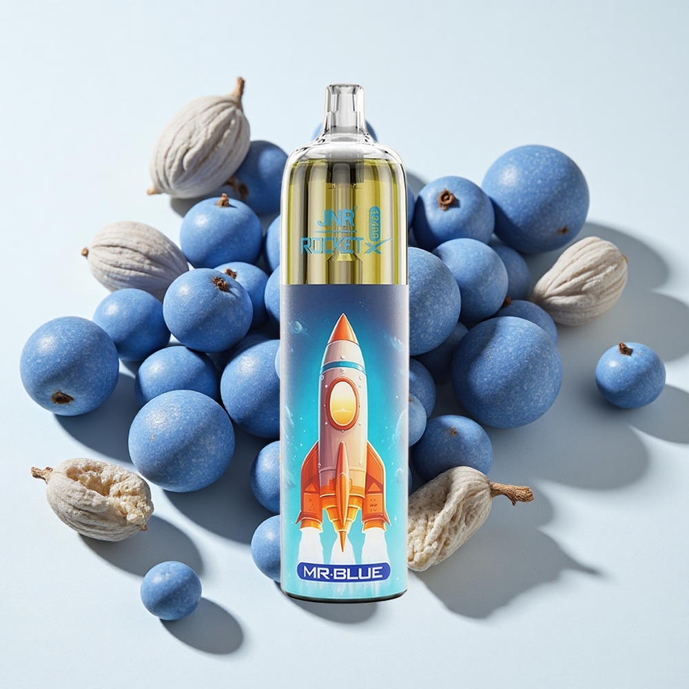 JNR Rocket-X 12400 نفخة سيجارة إلكترونية Mr Blue (أزرق) مع إضاءة RGB وشاحن النوع-C سريع