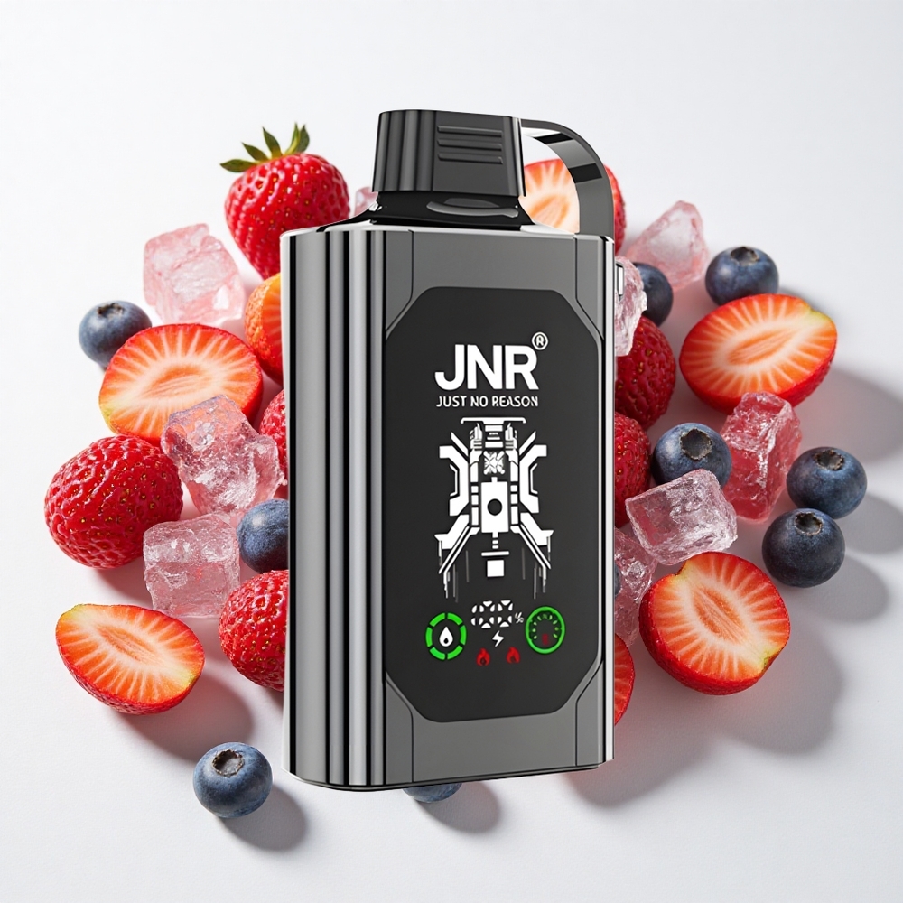 JNR Shisha Hookah Box 20500 نفخة تبغ إلكتروني توت متنوع مثلج بشاشة عالية الدقة وشاحن نوع-C سريع