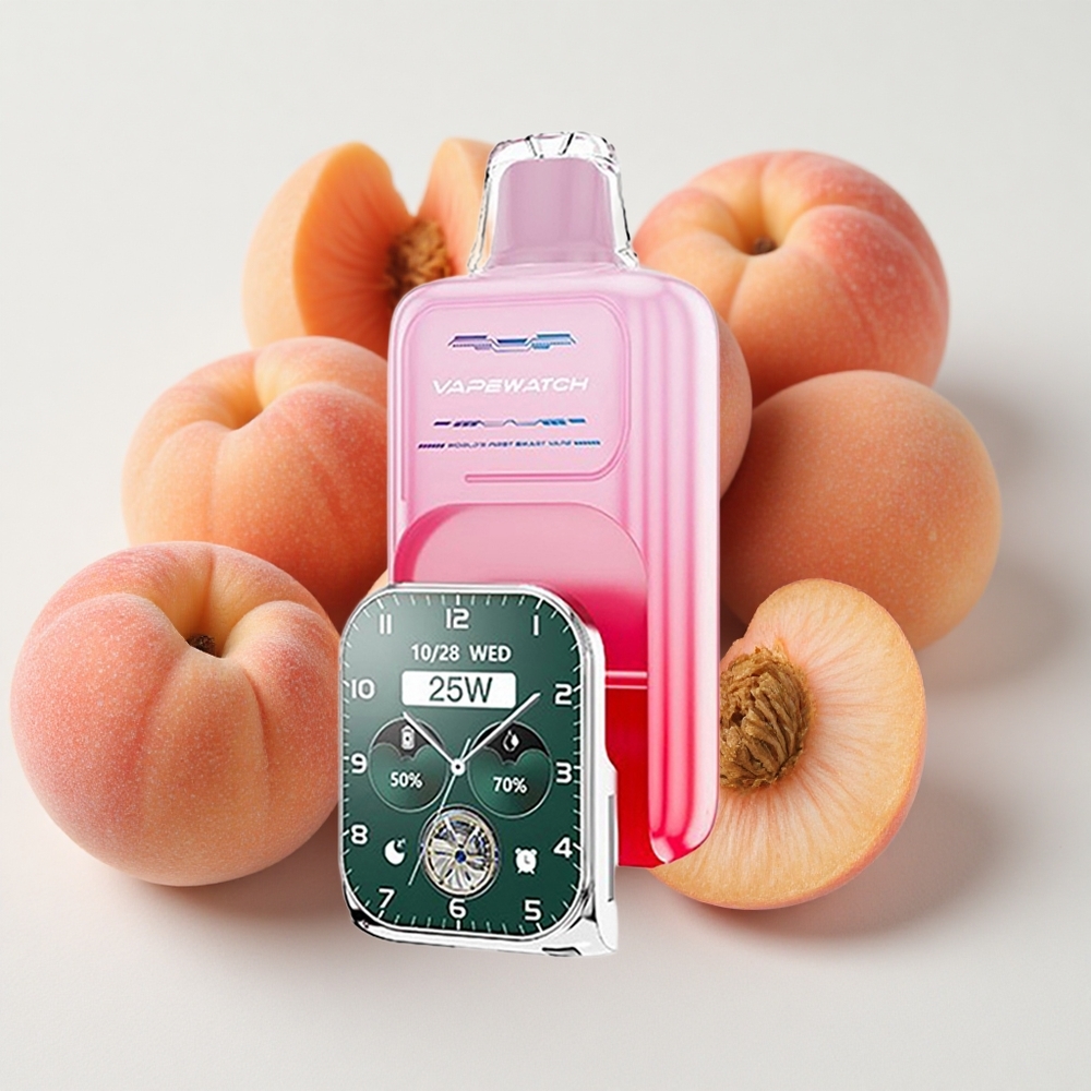 JNR VapeWatch 30000 نفخة خوخ جورجيا سعة بطارية 1000 مللي أمبير سعة سائل 19 مل