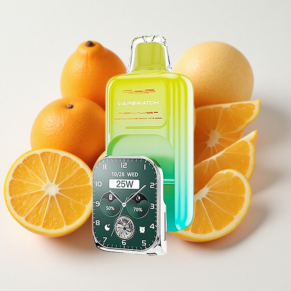 JNR VapeWatch 30000 نفخة سجائر إلكترونية برتقال مانجو 1000mAh شحن سريع النوع-C