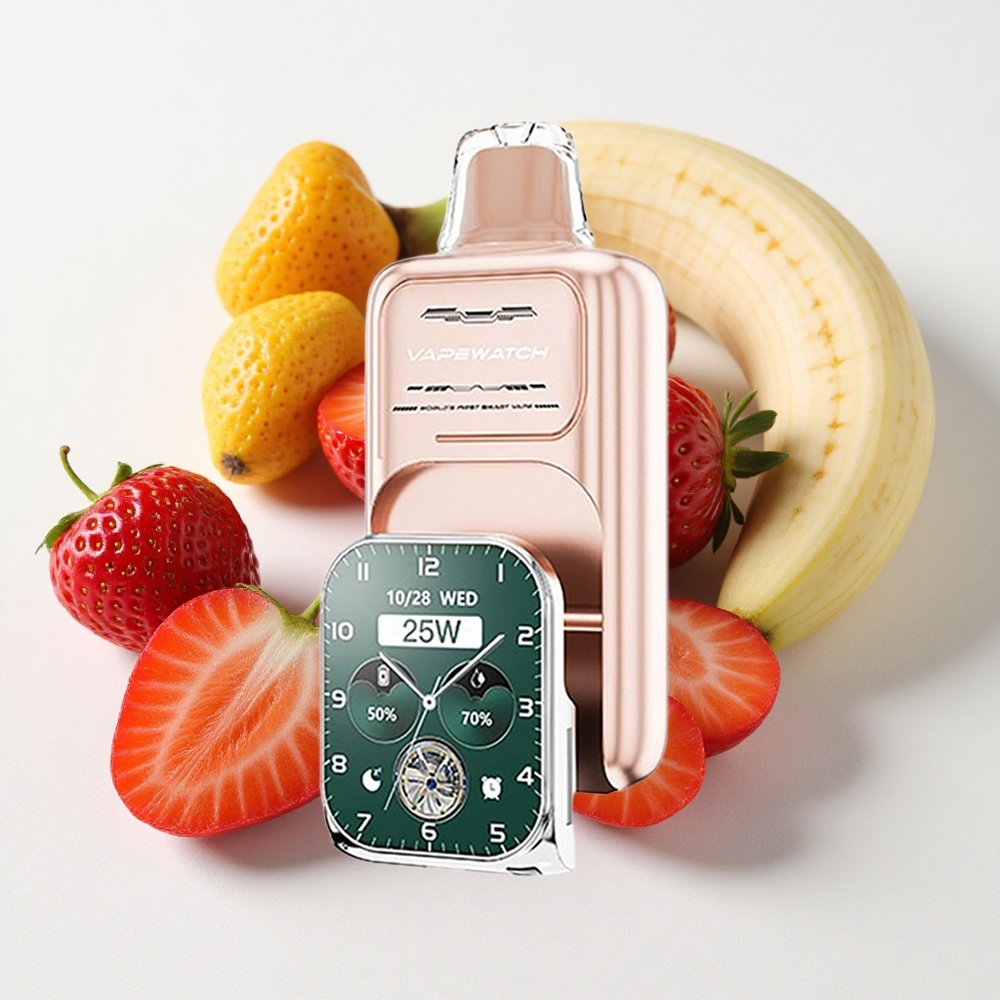 JNR VapeWatch 30000 نفخة ستروبيري موز سعة البطارية 1000mAh شحن سريع النوع-C