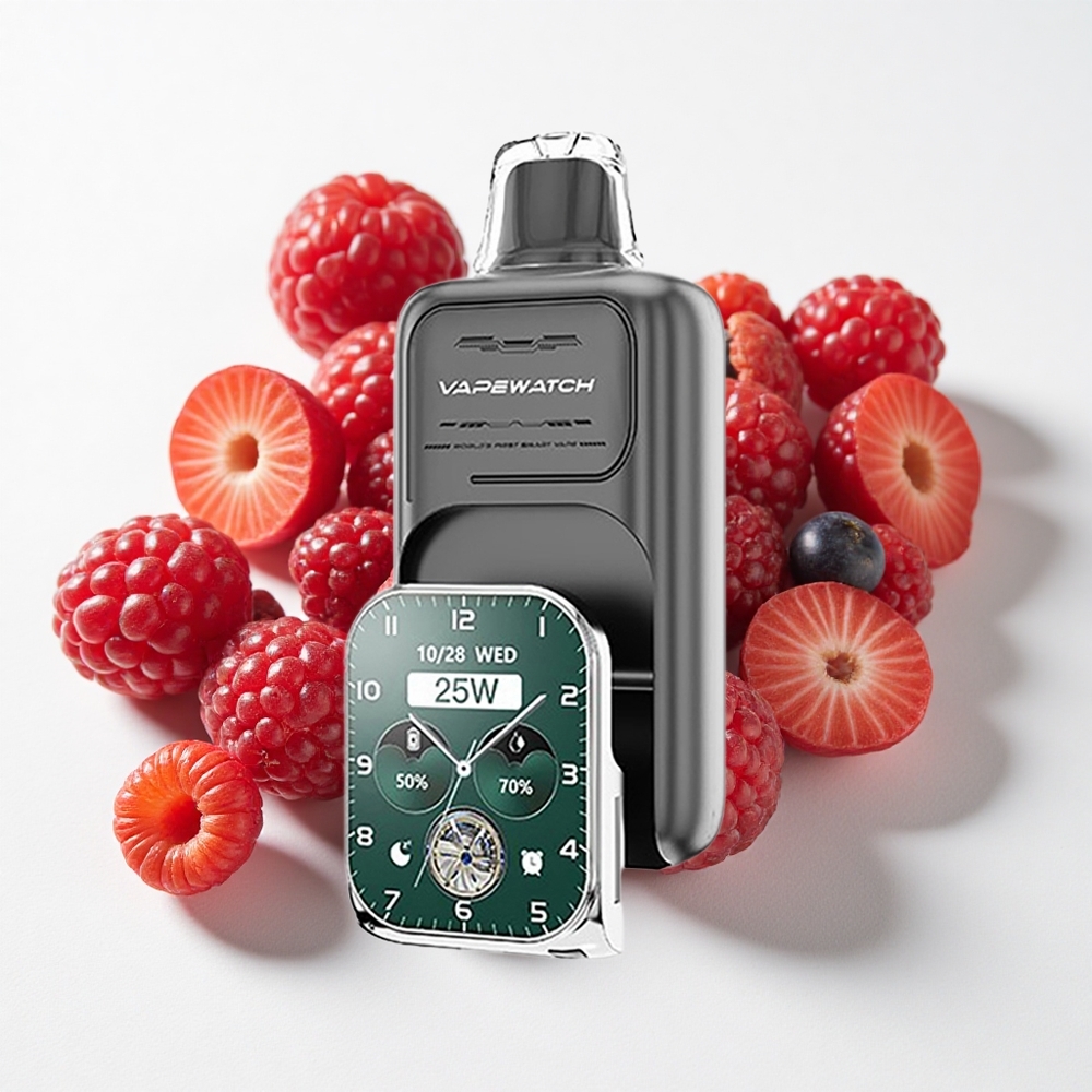 JNR VapeWatch 30000 نفخة سجائر إلكترونية توت ثلاثي Dual Mesh Coil النوع-C