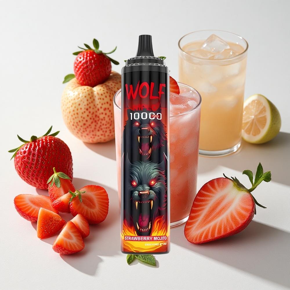JNR Wolf Niplo 10000 نفخة نكهة الفراولة موخيتو 20مل 5%