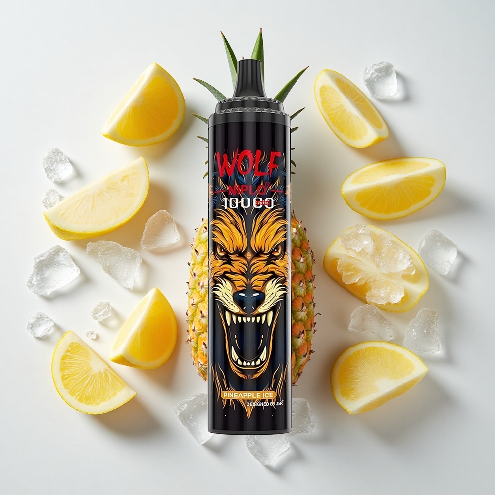 JNR Wolf Niplo 10000 نفخة بنكهة الأناناس الجليدي مع شحن سريع النوع-C وسعة بطارية 650mAh