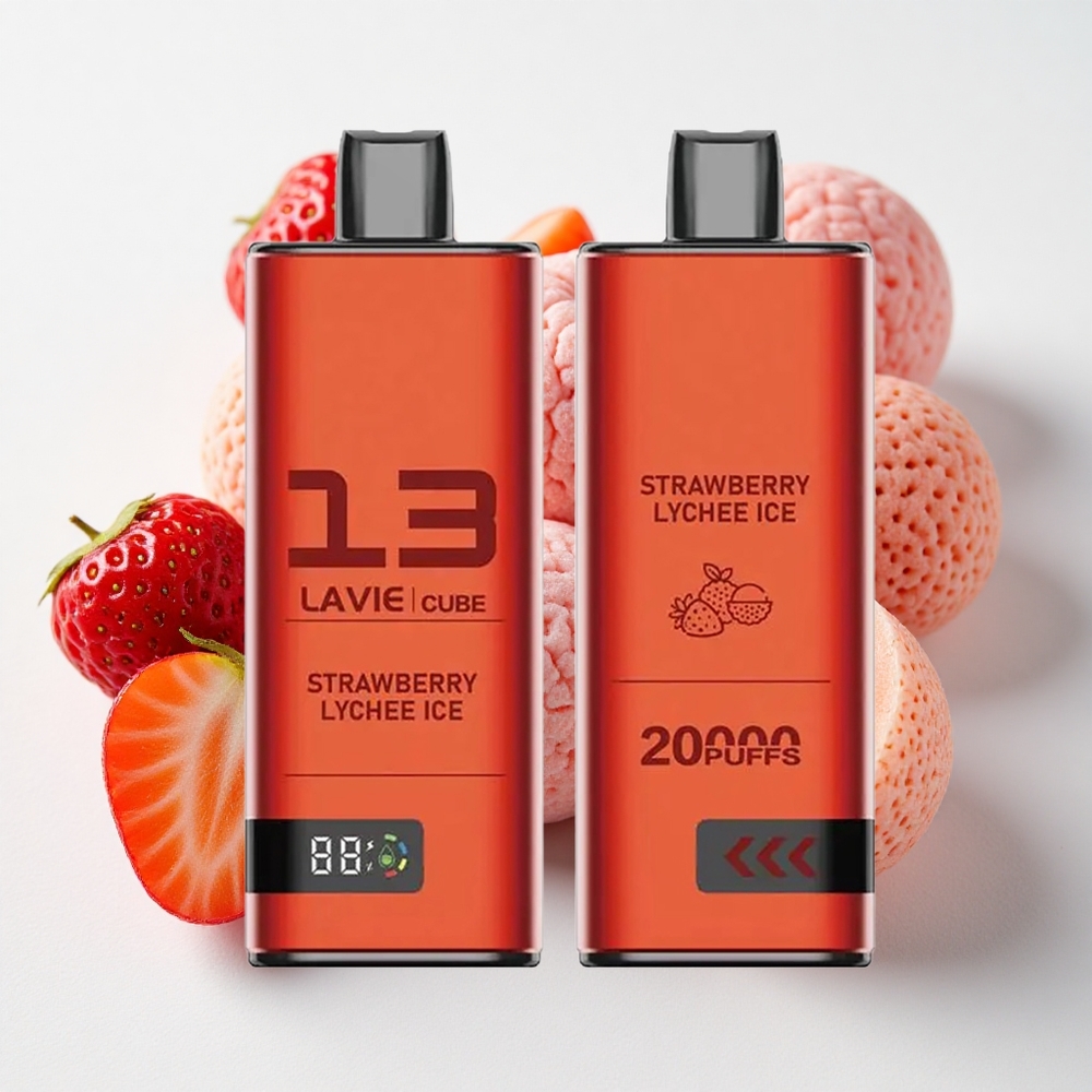 Lavie Cube 20000 نفخة فيب قابل للتخلص فراولة ليتشي آيس 28مل 600مللي أمبير
