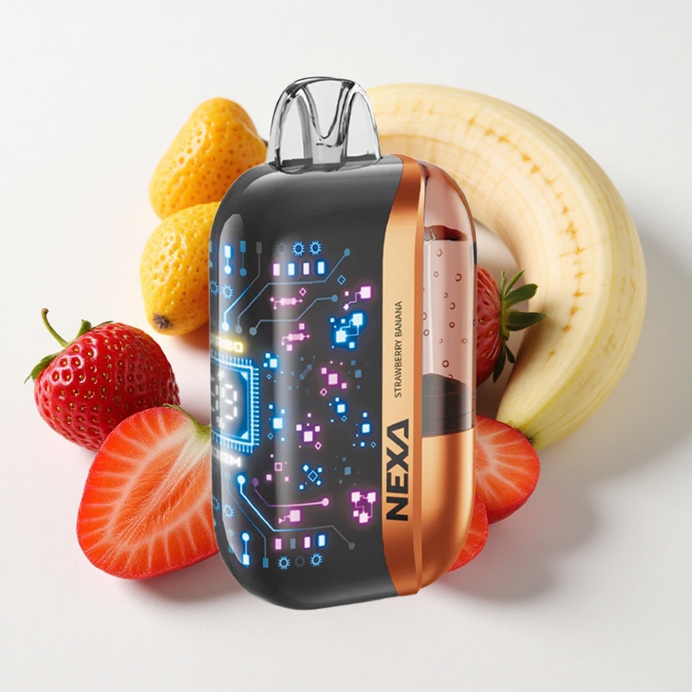 NEXA Ultra 50000 نَفَث الفراولة والموز فراولة موز 20ml شاشة منحنية