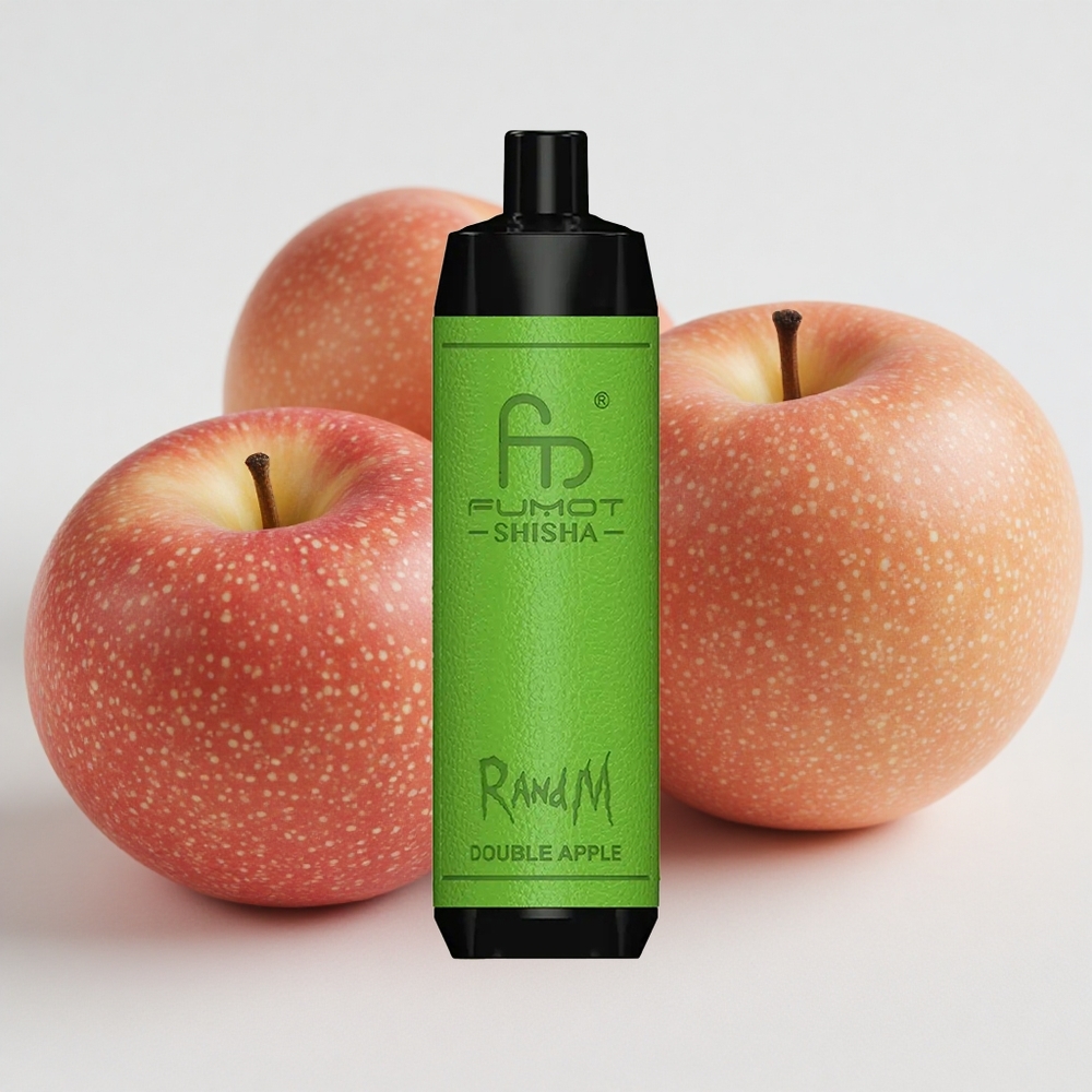 RandM Fumot Shisha 10000 نفثةتفاحتين (Double Apple) مؤشر LED