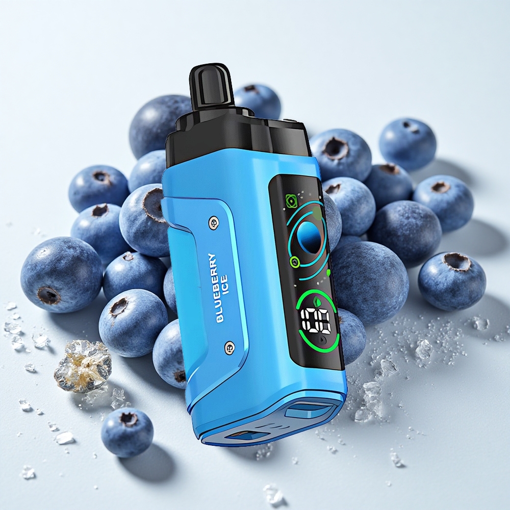 Razz Bar 45000 نفخة تبغ إلكتروني توت أزرق مثلج وشريط توت مع 1.0 أوم و650 مللي أمبير