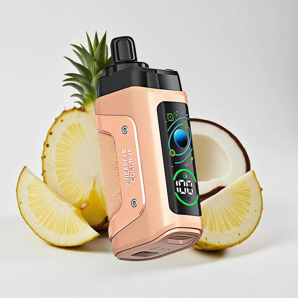 Razz Bar 45000 نفخة جهاز تبخير قابل للتخلص منه أناناس جوز هند مع 1.0 أوم ملف شبكي و 650 ملي أمبير بطارية