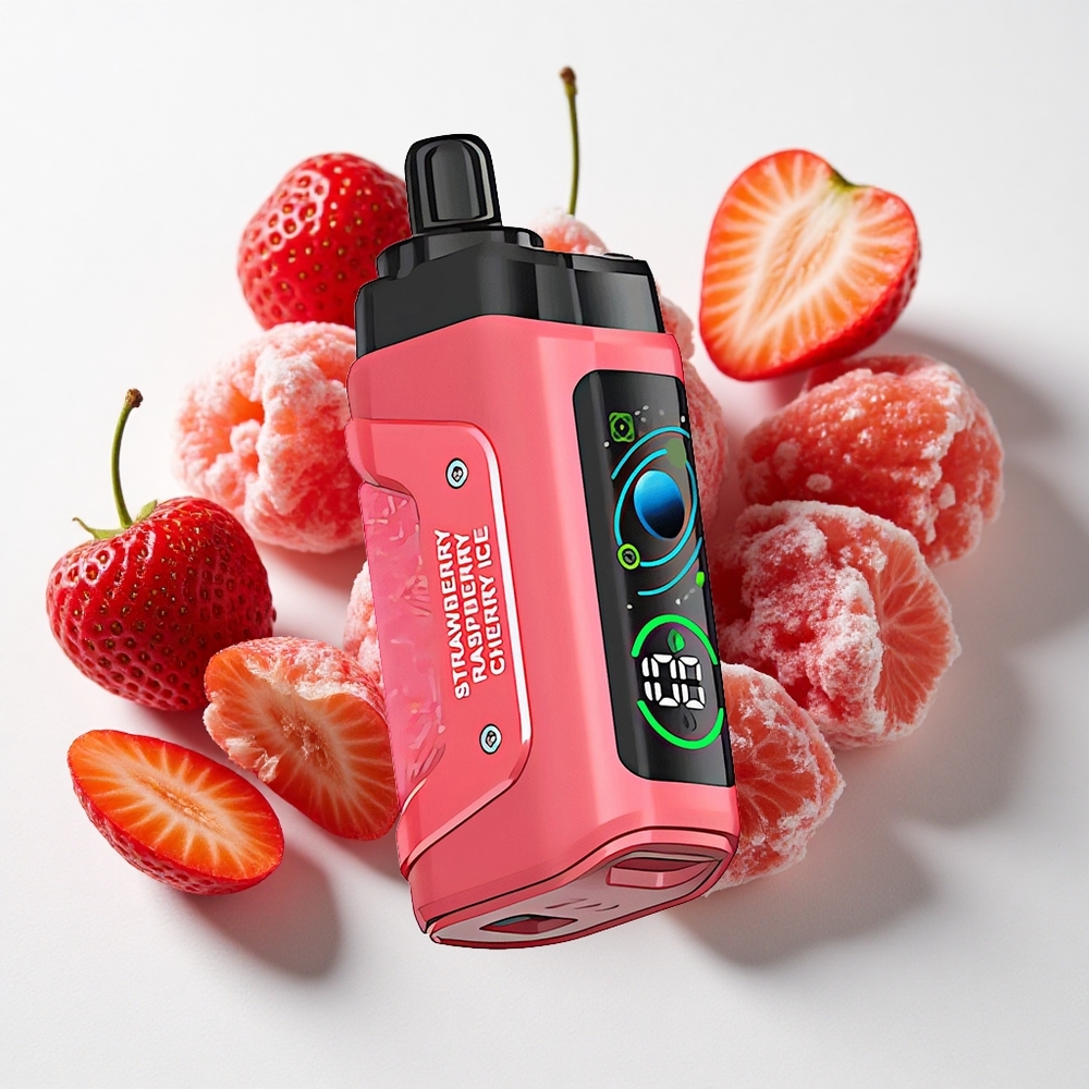 Razz Bar 45000 نفخة مبخرة إلكترونية فراولة كرز مثلج + ملف شبكي 1.0 أوم + شحن النوع-C