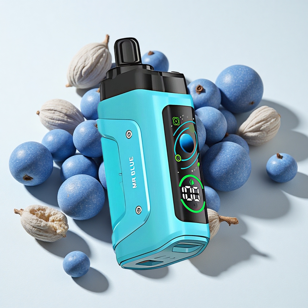 Razz Bar 45000 نفخة سيجارة إلكترونية Mr Blue (أزرق) مع 1.0 أوم و20 ملغ/مل نيكوتين