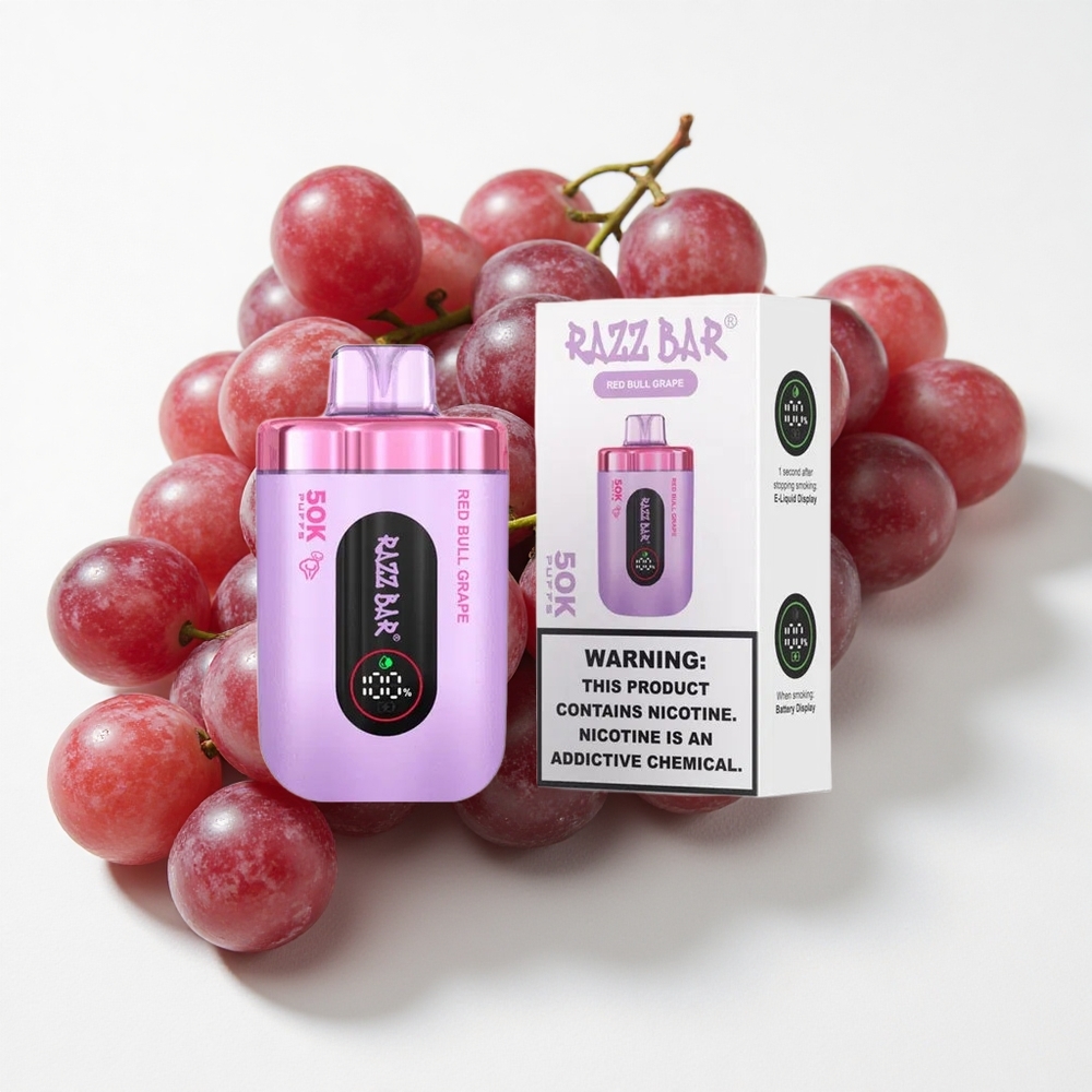 Razz Bar 50K نفثةجراب عنب ريد بول 1.0 Ohm Mesh 650 مAh نوع-C