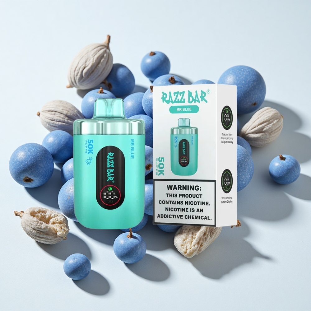 Razz Bar 50K بخار Mesh 1.0 Ohm Mr Blue الأزرق