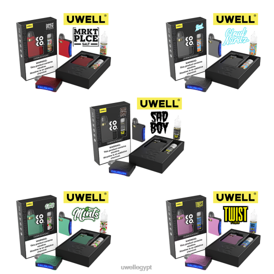 UWELL CALIBURN AK3 كيت + بودات ايه 3 اس 0.8 اوم (x2) + بابا دادى 10 مل املاح 50 ملجم | UWELL Disposable Vape CRL: رمادي/FLV: البطيخ الحامض والفراولة 50 ملغ T28B8240