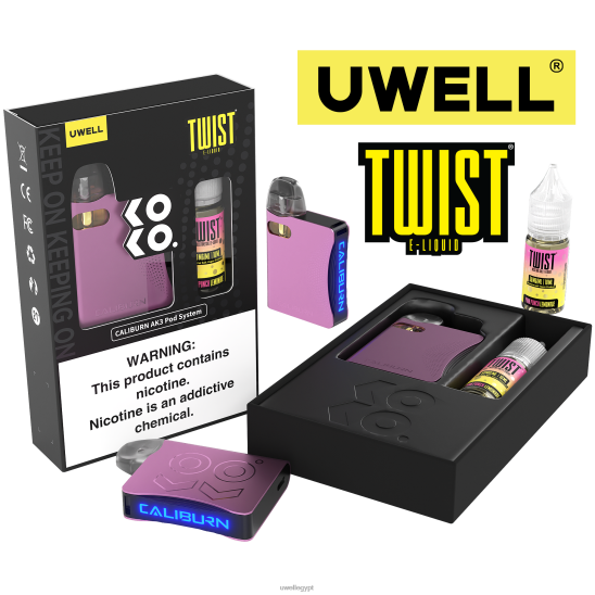 UWELL CALIBURN AK3 كيت + بودات ايه 3 اس 0.8 اوم (x2) + بابا دادى 10 مل املاح 50 ملجم | UWELL Egypt CRL: وردي/FLV: عصير الليمون الوردي 50 ملغ T28B8241