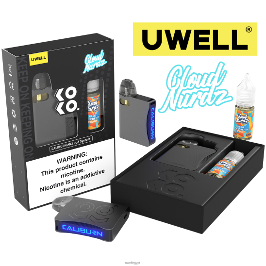 UWELL CALIBURN AK3 كيت + بودات ايه 3 اس 0.8 اوم (x2) + بابا دادى 10 مل املاح 50 ملجم | UWELL Sale CRL: رمادي/FLV: خوخ التوت الأزرق T28B8247