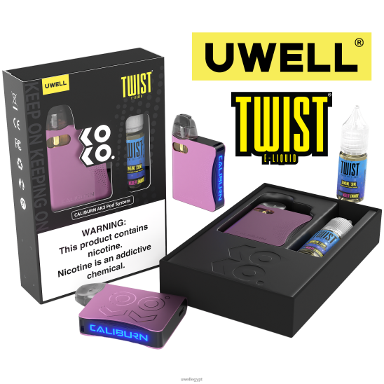 UWELL CALIBURN AK3 كيت + بودات ايه 3 اس 0.8 اوم (x2) + بابا دادى 10 مل املاح 50 ملجم | UWELL Vape Review CRL: وردي/FLV: عصير ليمون توت متنوع T28B8246