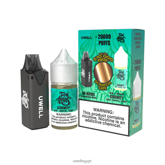 UWELL V6 جهاز استعمال مرة واحدة + عصير بابا 30 مل - باقة كولاب | UWELL Vape Egypt سي إل آر: أسود/فلف: سيرينيتي 50 ملغ T28B8222